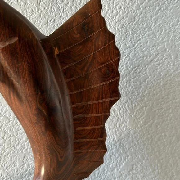 Iron Wood Marlin Sailfish Swordfish Hand Carved Statue Mid Century Modern - Picture 5 of 10